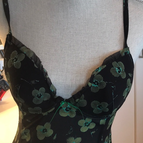 Intimissimi Victoria Secret Matching Camisole size (M) Panty (S) Black green - Picture 4 of 9